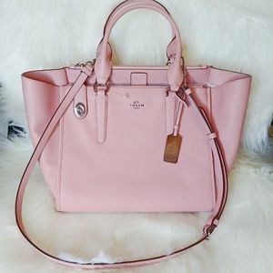 New Coach Turnlock Satchel Handbag Pink